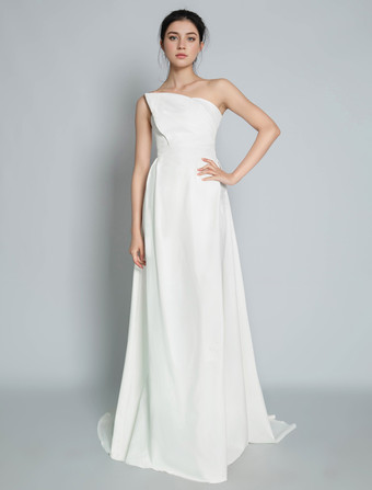 ホワイトアイボリーブライダルジャンプスーツ 2025 フロアレングス Aライン ストラップレス ノースリーブ ウェディングジャンプスーツ 無料カスタマイズ