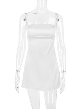 ソフトピンクのボディコンドレス、スクエアネック、ストラップ、バックレス、ジッパー、セクシー、パーティーミニドレス 2025