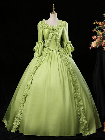ライトグリーン 女性のためのレトロなコスチュームドレスTureRedユーロスタイルマリーアントワネットコスチューム18世紀のコスチューム バーガンディ