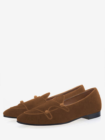 ブラウン メンズ ペニーローファー カジュアルシューズ ブラック ファッション ベルベット モンクストラップ ローファー ラウンドトゥ プロム パーティー ウェディングシューズ ビジネス パーティーシューズ