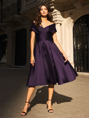 プラムブライダルマザードレス Vネック ノースリーブ プリーツ Aライン ゲストドレス 結婚式用