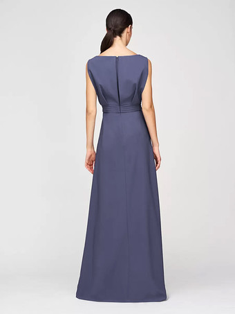 マザードレス ジュエルネック ノースリーブ ジャンプスーツ プリーツ 足首丈 ゲストドレス 結婚式用