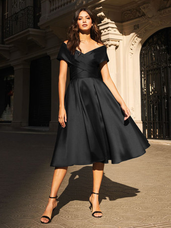 ブラックブライダルマザードレス Vネック ノースリーブ プリーツ Aライン ゲストドレス 結婚式用