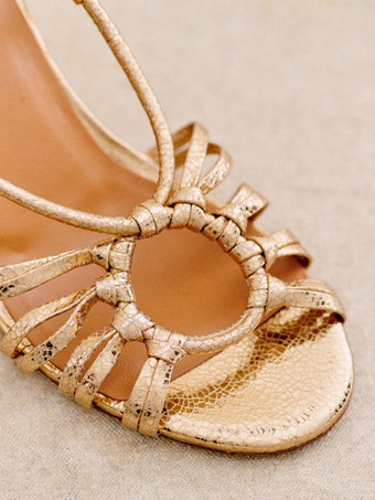 Women Boho Chunky Heel Sandals Open Toe Cut Out Ankle Strap Sandals