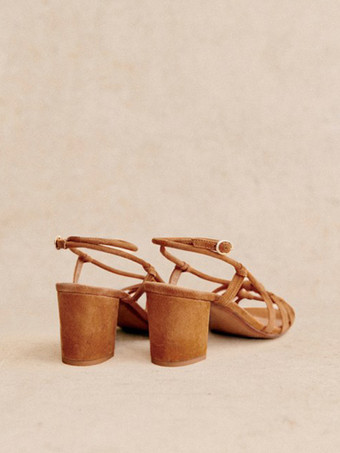 Women Boho Chunky Heel Sandals Open Toe Cut Out Ankle Strap Sandals