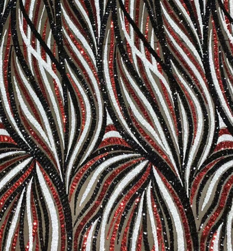 Rosso Multicolor stampa Mesh Raso Prom Dress   Abiti per Ospiti di Matrimonio