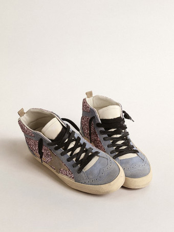 Baskets de skate à paillettes à bout rond et lacets montants pour femmes