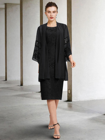 ブラック花嫁の母のためのパーティー ドレス ジュエル ネック ノースリーブ A ライン レース ウェディング ゲスト ドレス 自由なカスタマイズ