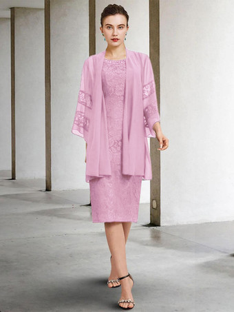 ライラック花嫁の母のためのパーティー ドレス ジュエル ネック ノースリーブ A ライン レース ウェディング ゲスト ドレス 自由なカスタマイズ