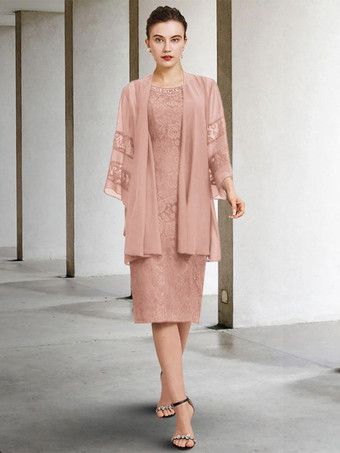 ダークピンク花嫁の母のためのパーティー ドレス ジュエル ネック ノースリーブ A ライン レース ウェディング ゲスト ドレス 自由なカスタマイズ