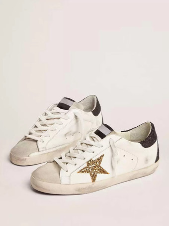   Herren-Sneaker mit runder Zehenpartie und Schnürung Start-Print Glitzer Fersenlasche