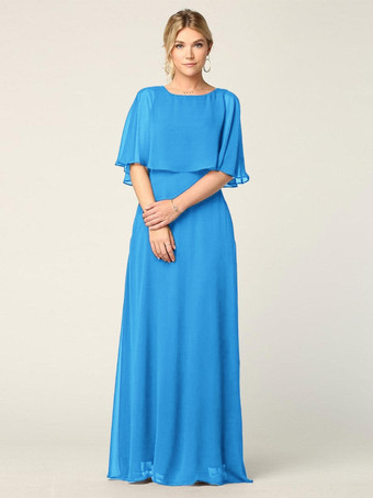AquaBridal Mother Dress Jewel Neck Half Sleeves A-Line Wedding Guest Dresses