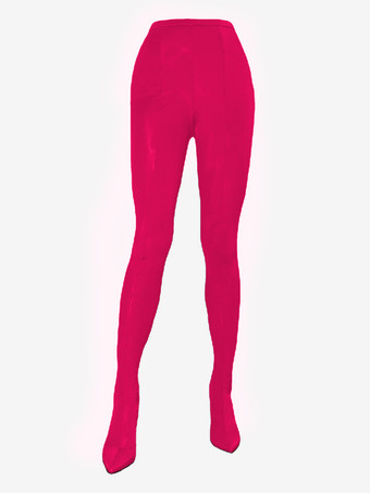 ローズレッドレディース ブラック パンツ シューズ 弾性 スティレット ヒール サイハイ ブーツ