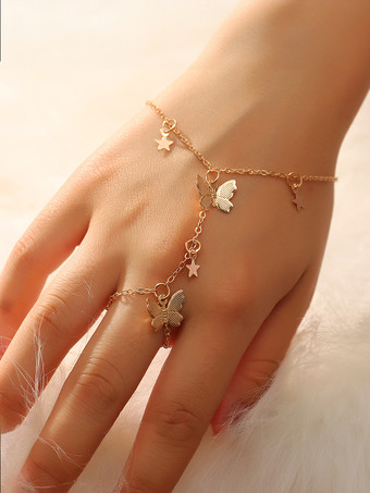 ゴールド ブレスレット バタフライ スター クラシック ロマンチック テイル ブレスレット