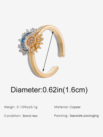 リング サンムーン ラインストーン ネイチャー シック ビーチ ビキニ ドレス リング