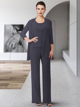 パーティードレス花嫁の母のためのジュエルネック七分袖シースレース床長さのゲストドレス結婚式のための