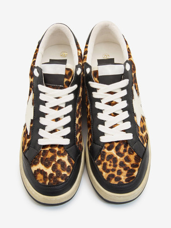 Zapatillas de skate para mujer Zapatillas con cordones y estampado de leopardo en color caqui