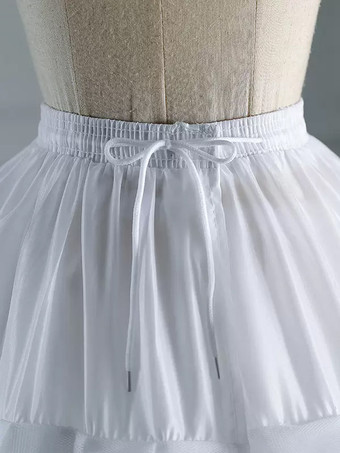 ポリエステル ロリータ ペチコート ティアード ホワイト ロリータ アンダースカート