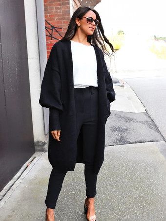 ブラック セーター カーディガン ブラック アクリル 長袖