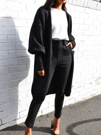 セーター カーディガン ブラック アクリル 長袖