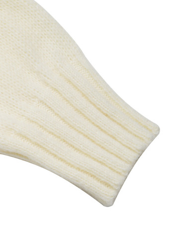 女性用プルオーバー ライトアプリコット カットアウト ジュエルネック 長袖 アクリルセーター