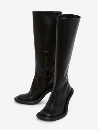 ニーハイブーツ レディース グレー シック スティレットヒール ニーハイブーツ