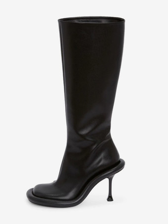 ニーハイブーツ レディース グレー シック スティレットヒール ニーハイブーツ