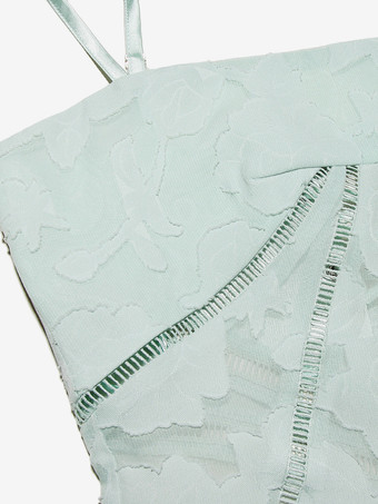 花柄ドレス スパゲッティストラップ バックレス レースアップ ブランチ パーティー マキシドレス