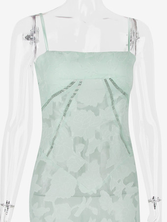 花柄ドレス スパゲッティストラップ バックレス レースアップ ブランチ パーティー マキシドレス