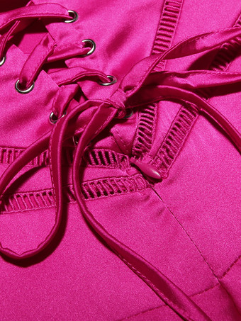 Corest マキシドレス 調節可能なスパゲッティストラップ バックレス レースアップ プロムドレス