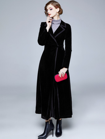 ブラック チェスターコート ワインレッド 長袖 女性上着 コーデュロイ 無地 レディースファッション 折り襟 ボタン レディースコート レディースアウター