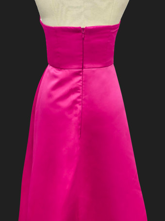 イブニングドレス シース バトーネック 伸縮性のある織りサテン トレーン付き フロントスプリット フォーマル パーティードレス