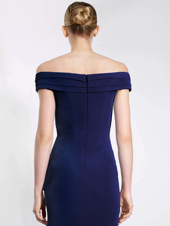 イブニングドレス マーメイド Vネック ポリエステル トレーンフリル付き フォーマルパーティードレス