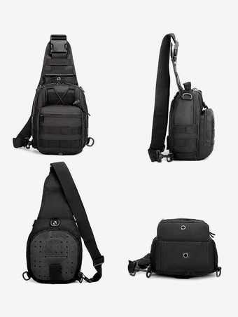 男性バッグブラックナイロン迷彩メッセンジャーバッグ