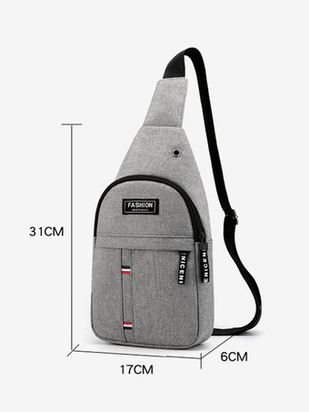 男性バッググレーナイロンメッセンジャーバッグ