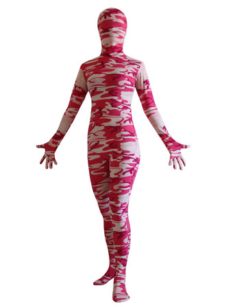 カモフラージ全身タイツ ハロウィン 全身タイツ　レオタード　迷彩色　女性用　大人用　コスプレ　ライクラ・スパンデックス　ポリエステル　 ハロウィン
