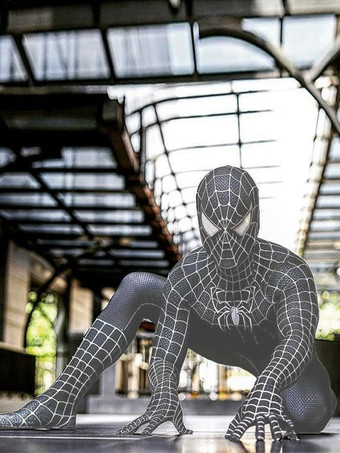 ブラック スパイダーマンコスチューム 大人用 シンビオート コスプレスーツ 映画版