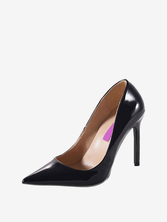 ブラック ハイヒール ポインテッドトゥ パンプス PU ワインレッド 10cm スリップオン ピンヒール シューズ キャンディカラー ハイヒールシューズ 結婚式 二次会 通勤用 仕事 キャバ 卒園式 卒園式 レディース靴