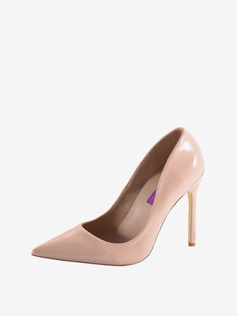 サーモンピンクハイヒール ポインテッドトゥ パンプス PU ワインレッド 10cm スリップオン ピンヒール シューズ キャンディカラー ハイヒールシューズ 結婚式 二次会 通勤用 仕事 キャバ 卒園式 卒園式 レディース靴