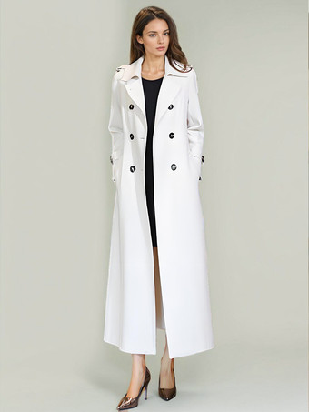 女性用トレンチコート 高品質サッシュ ターンダウンカラー 長袖 フルレングスコート