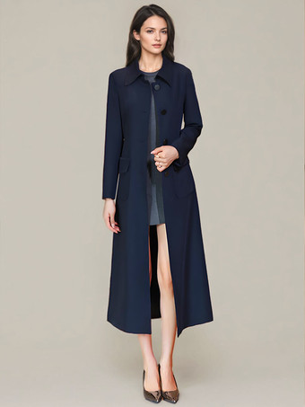 レディース トレンチコート ファッション ポリエステル ターンダウンカラー サッシュ 長袖