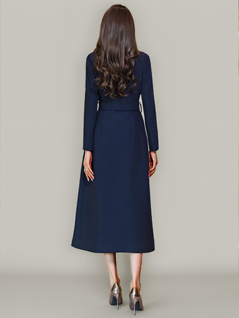 レディース トレンチコート ファッション ポリエステル ターンダウンカラー サッシュ 長袖