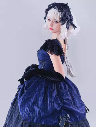 Lolitashow限定ゴシックロリータドレスフリルリボンレース Lolitashow限定ゴシックロリータドレスフリルリボンレース