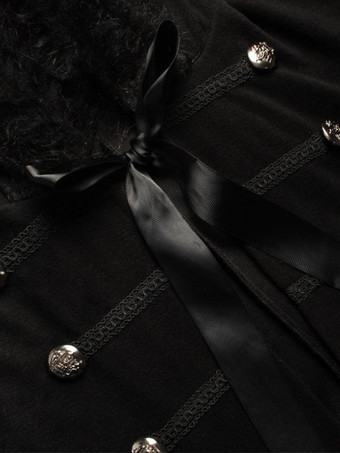 ハロウィン ウール コート レトロ ソリッド カラー スチームパンク ケープ コスチューム バーガンディ