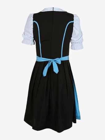 ビールガールコスチュームベイビーブルー刺繍ドレスコットンオクトーバーフェストコスチュームハロウィン