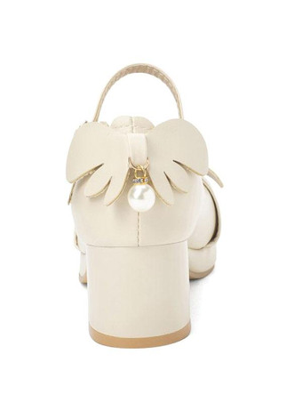 甘いロリータシューズイチゴPUレザーチャンキーヒールロリータシューズ