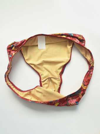 メンズセクシーパンティープリントミルクシルクタンガメンズランジェリー