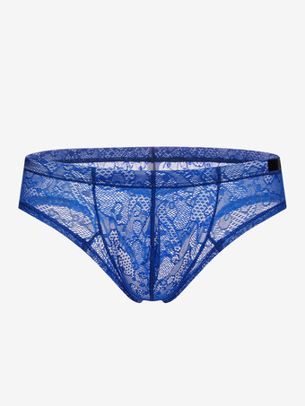 ロイヤルブルー男性のためのセクシーなブリーフ レース G 文字列