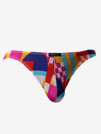 ローズレッド男性のセクシーなパンティータンガストライプネットブルーランジェリー