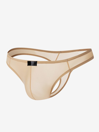 ライト アプリコット男性下着　Tバック　ビキニブリーフ　セクシー　新作　メンズショーツ　ナイロン　セクシー　単色　お風呂　